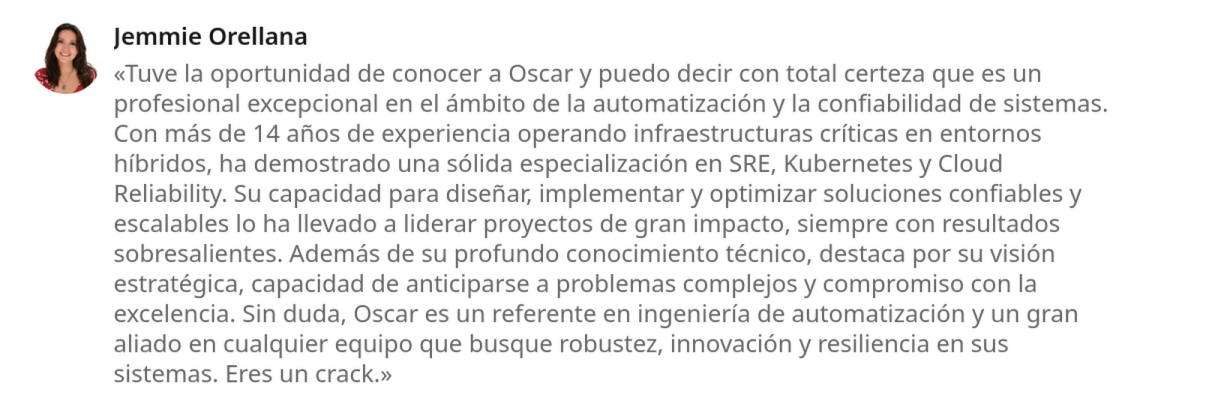 Recomendación de LinkedIn 3